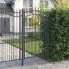 Vidaxl hekpoort met spear boven met slot grijs 103 x 175 cm staal