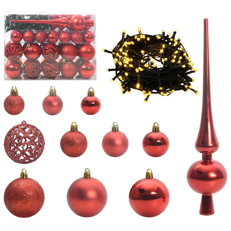 Vidaxl kerstbal set 61 st 150 led's warmwit ø 6 cm