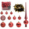 Vidaxl kerstbal set met 300 led 120 pcs rood kunststof