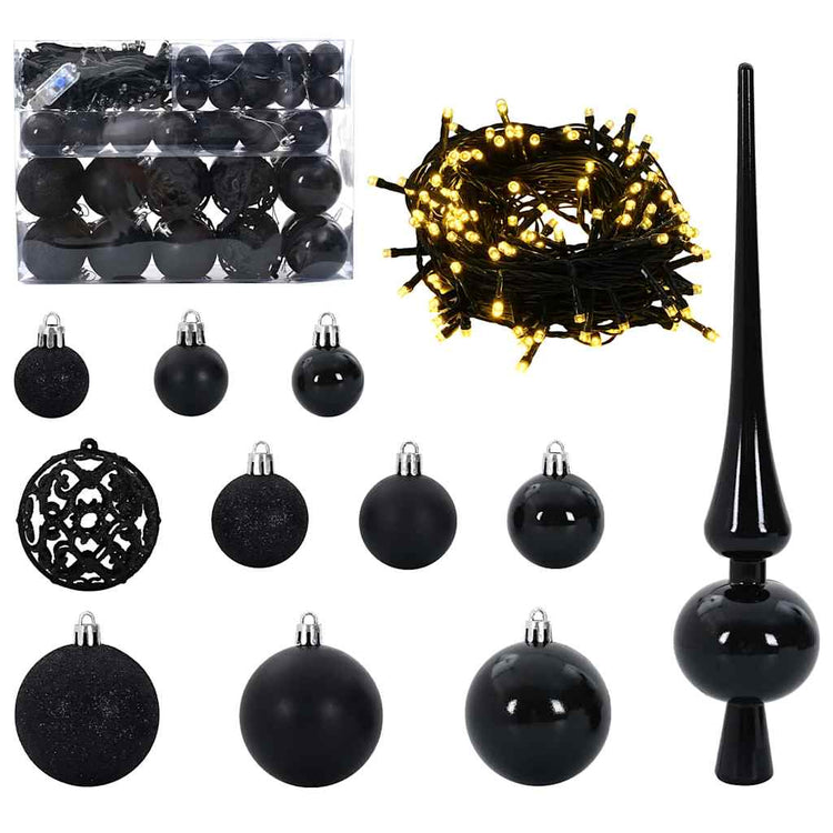 Vidaxl kerstbal set 61 st 150 led's warmwit ø 6 cm
