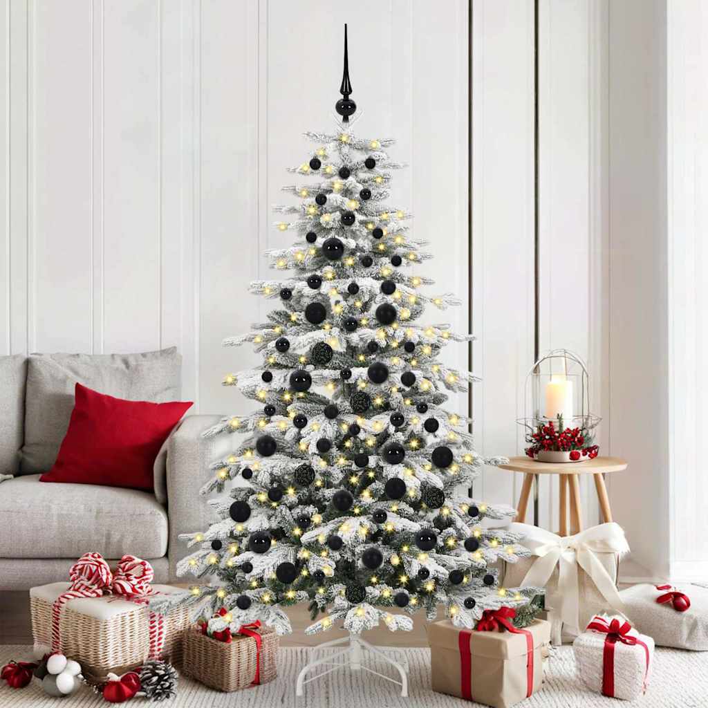 Vidaxl kerstbal set met 300 led 120 pcs zwart kunststof