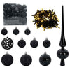 Vidaxl kerstbal set met 300 led 120 pcs zwart kunststof