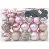 Vidaxl kerstbal set met 150 led 61 pcs roze kunststof