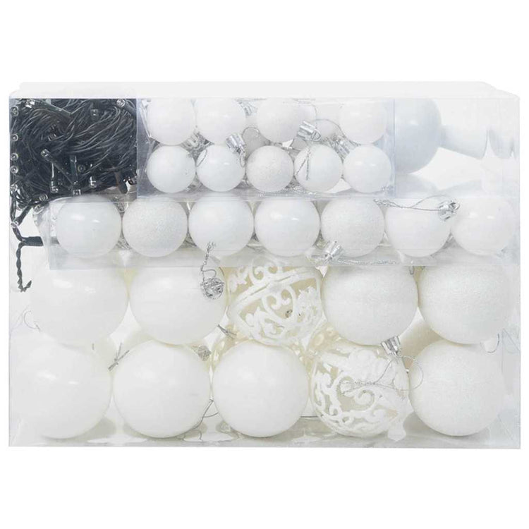 Vidaxl kerstbal set 61 st 150 led's warmwit ø 6 cm