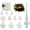 Vidaxl kerstbal set met 300 led 120 pcs wit kunststof
