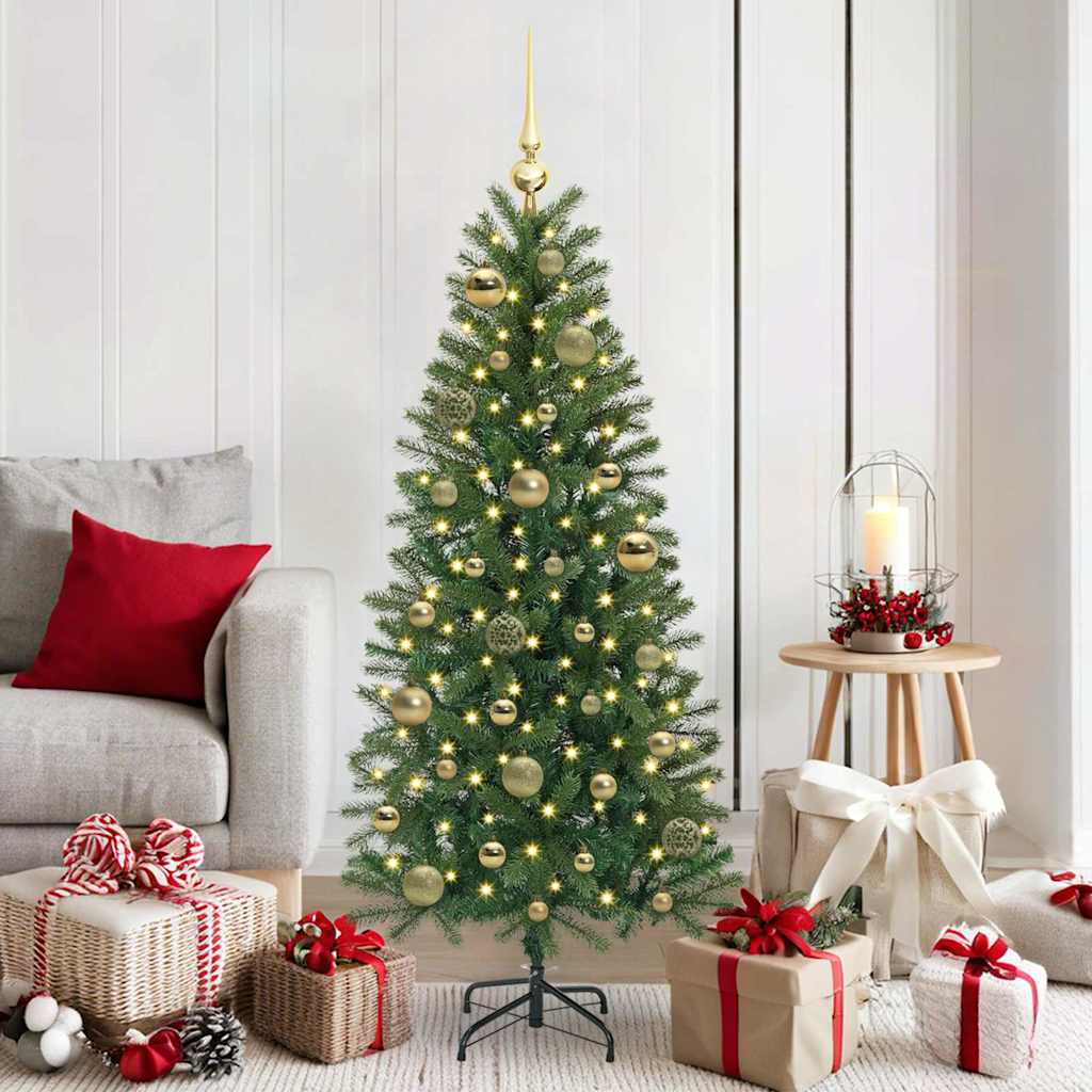 Vidaxl kerstbal set met 150 led 61 pcs goud kunststof