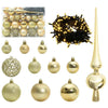 Vidaxl kerstbal set met 150 led 61 pcs goud kunststof