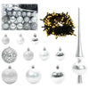 Vidaxl kerstbal set met 150 led 61 pcs zilver kunststof