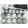 Vidaxl kerstbal set met 150 led 61 pcs zilver kunststof