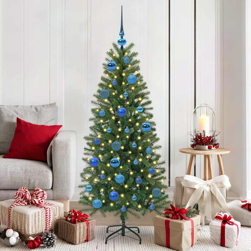 Vidaxl kerstbal set met 150 led 61 pcs blauw kunststof