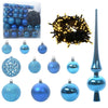Vidaxl kerstbal set met 300 led 120 pcs blauw kunststof