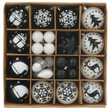 Vidaxl kerstbal set 40 st zwart en wit ø 6 cm kunststof - afbeelding 3