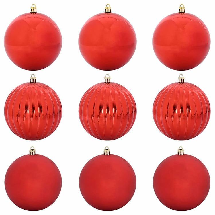 Vidaxl kerstbal set xl 9 st rood ø 15 cm kunststof