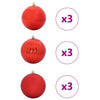 Vidaxl kerstbalset xl 9 pcs rood kunststof