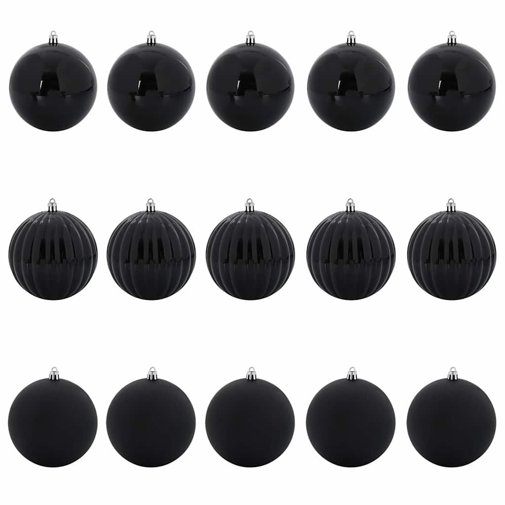 Vidaxl kerstballenset xl 15 pcs zwart kunststof