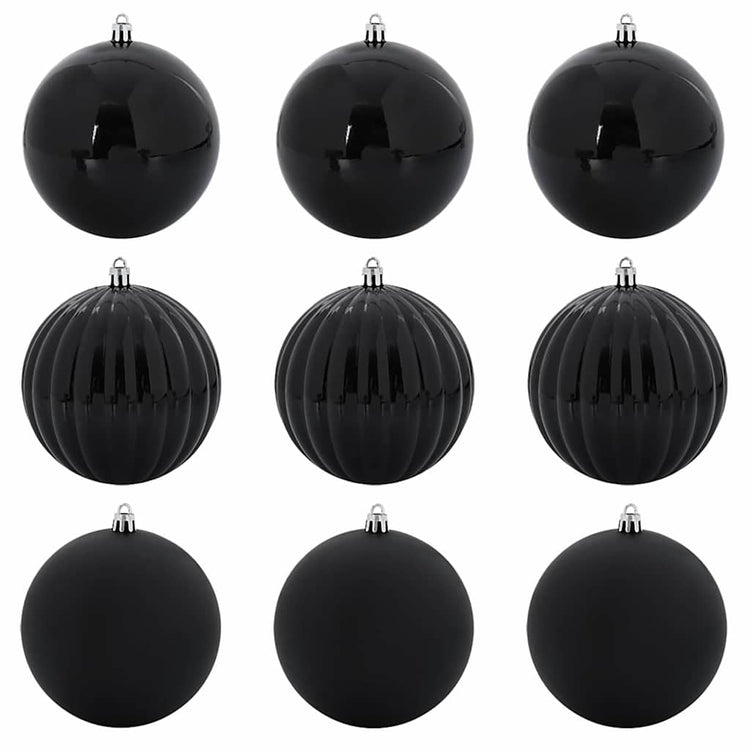 Vidaxl kerstbal set xl 9 pcs zwart kunststof