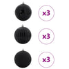Vidaxl kerstbal set xl 9 pcs zwart kunststof