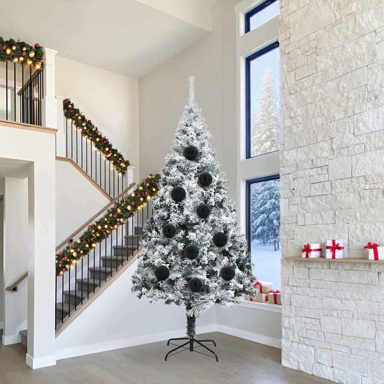 Vidaxl kerstbal set xxl 4 st zwart ø 20 cm kunststof