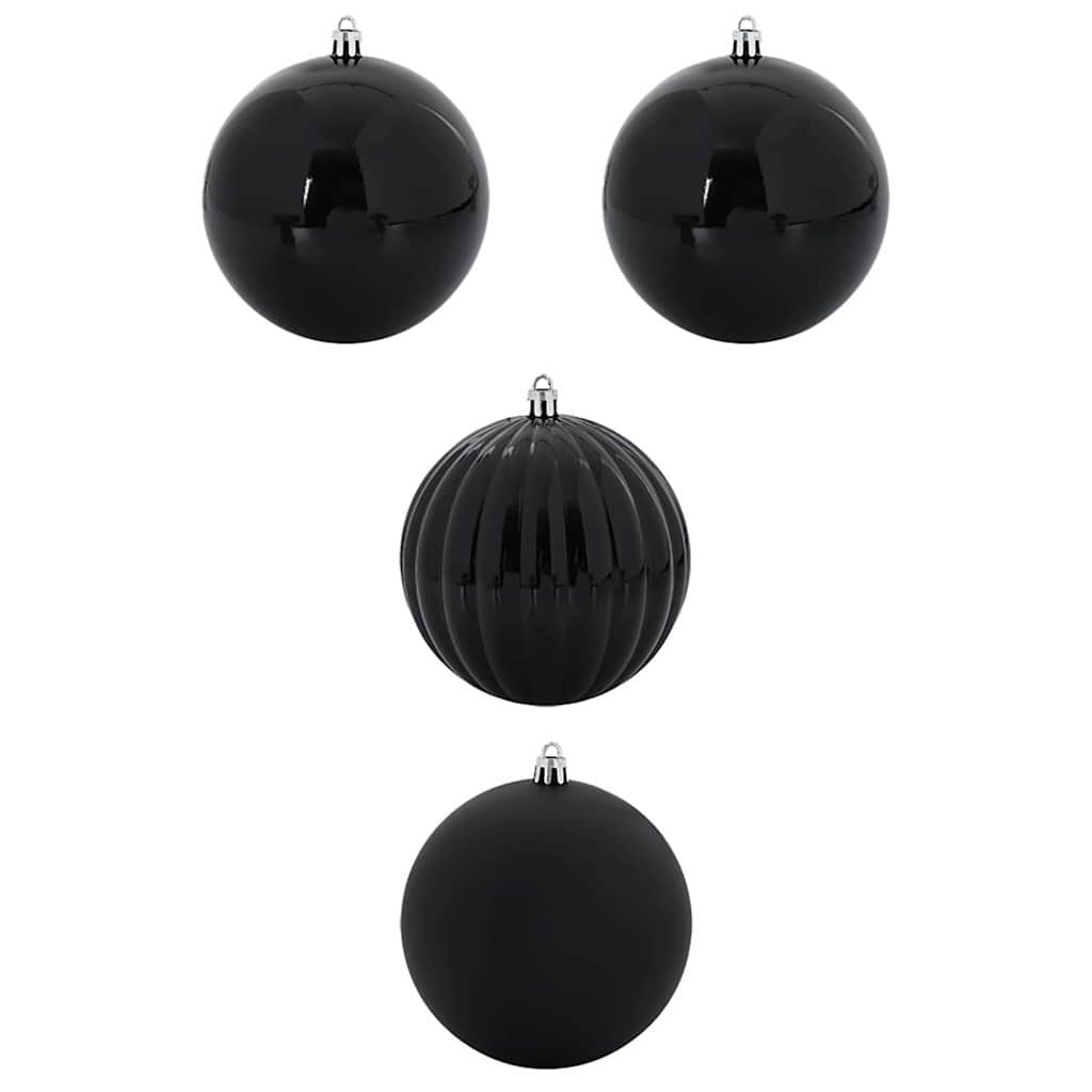 Vidaxl kerstbalset xxl 4 pcs zwart kunststof