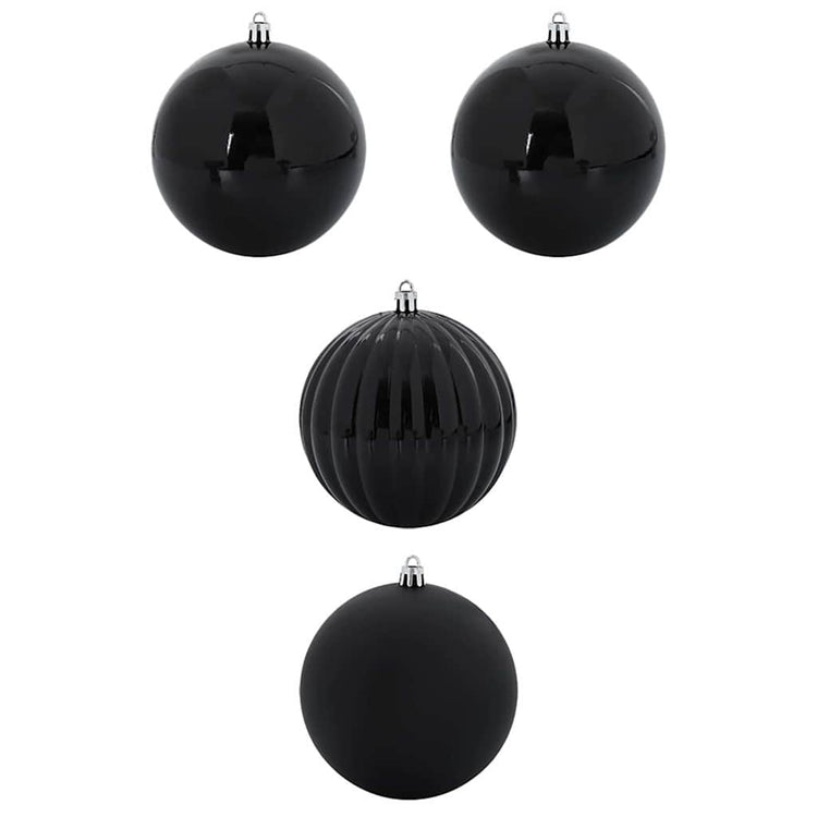 Vidaxl kerstbal set xxl 4 st zwart ø 20 cm kunststof