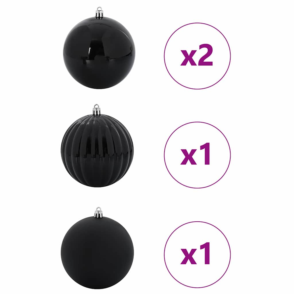 Vidaxl kerstbalset xxl 4 pcs zwart kunststof