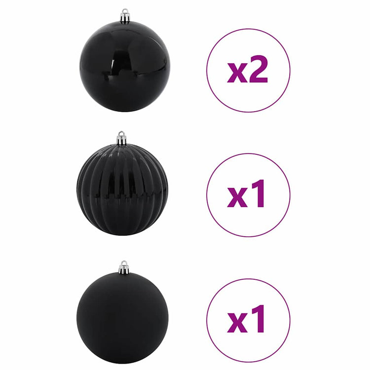 Vidaxl kerstbal set xxl 4 st zwart ø 20 cm kunststof