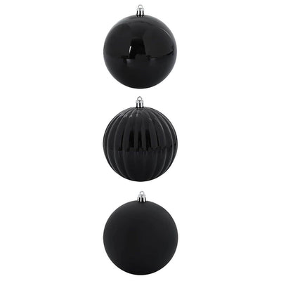 Vidaxl kerstbal set xxl 3 pcs zwart kunststof