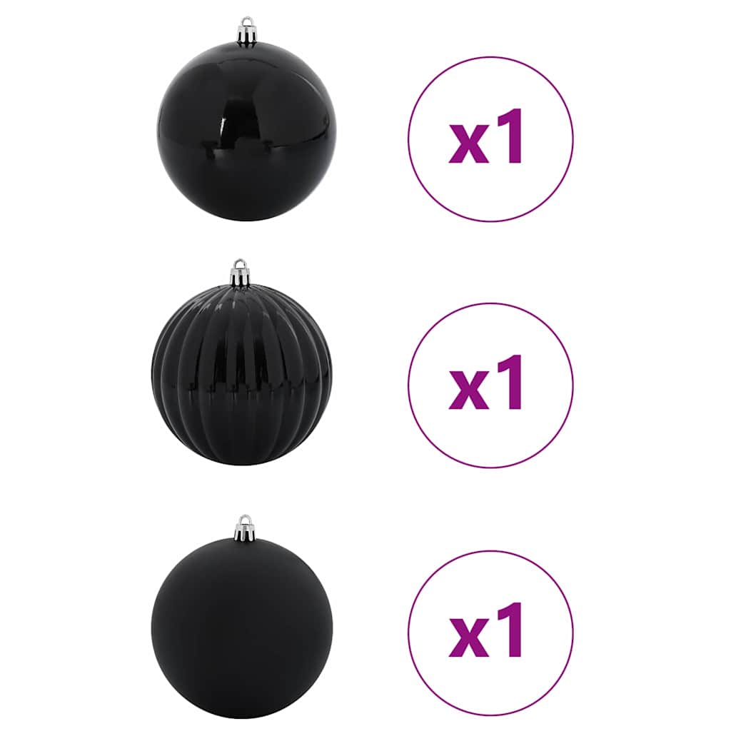 Vidaxl kerstbal set xxl 3 pcs zwart kunststof