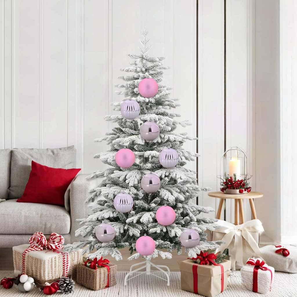 Vidaxl kerstbal set xl 9 pcs roze kunststof