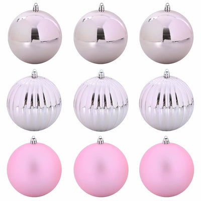 Vidaxl kerstbal set xl 9 pcs roze kunststof
