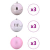 Vidaxl kerstbal set xl 9 pcs roze kunststof