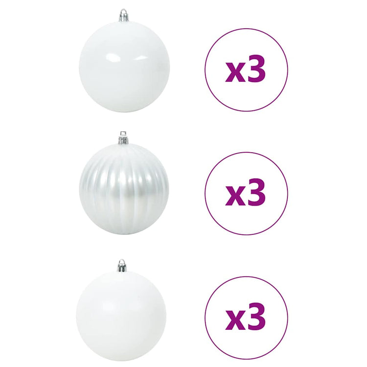 Vidaxl kerstbal set xl 9 pcs wit kunststof
