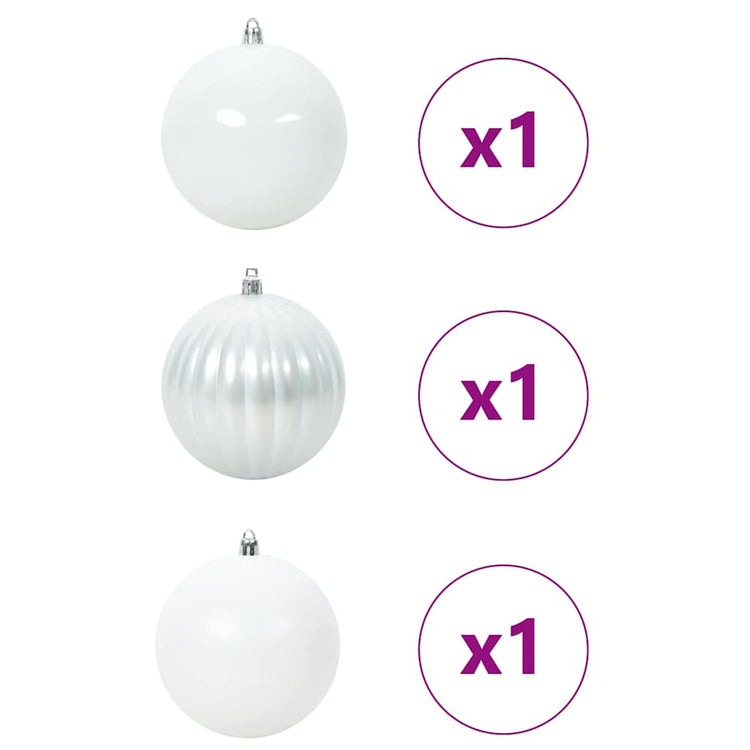 Vidaxl kerstbal set xxl 3 st wit ø 25 cm kunststof