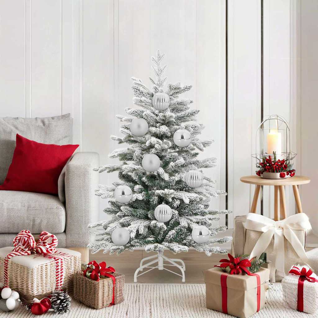 Vidaxl kerstbalset xl 15 pcs zilver kunststof
