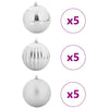 Vidaxl kerstbalset xl 15 pcs zilver kunststof
