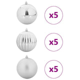 Vidaxl kerstbal set xl 15 st zilver dia. 10 cm kunststof - afbeelding 3