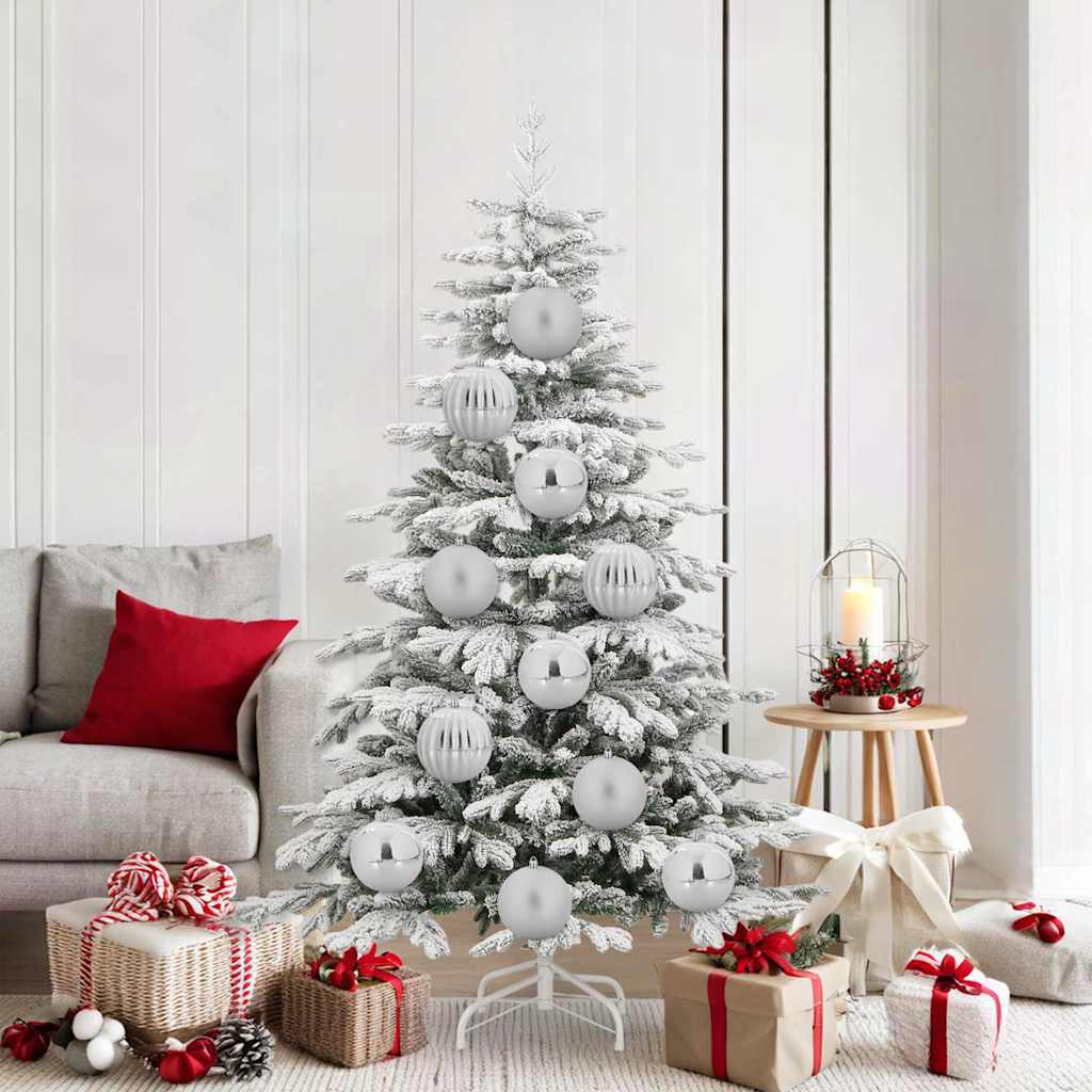 Vidaxl kerstbal set xl 9 pcs zilver kunststof