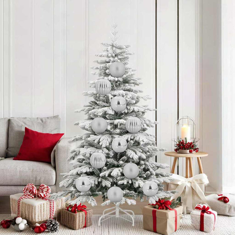 Vidaxl kerstbal set xl 9 st zilver ø 15 cm kunststof