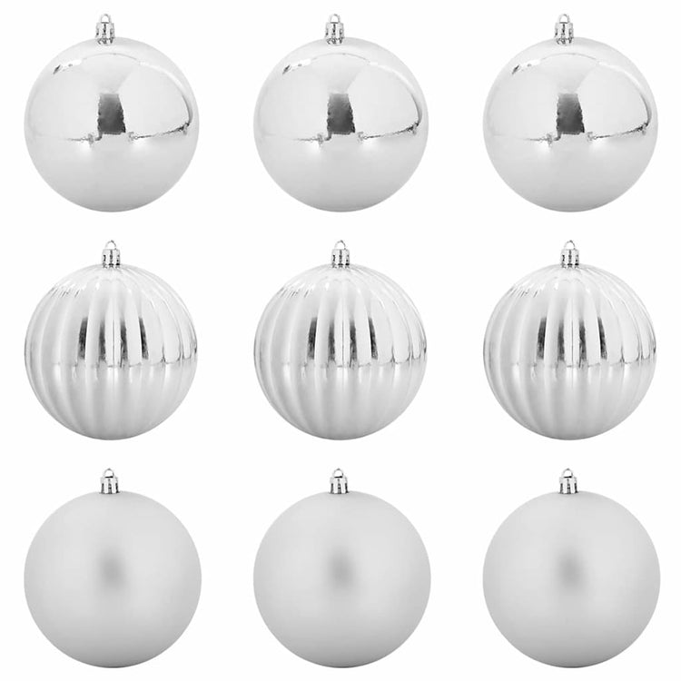 Vidaxl kerstbal set xl 9 st zilver ø 15 cm kunststof