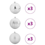 Vidaxl kerstbal set xl 9 st zilver dia. 15 cm kunststof - afbeelding 3