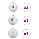 Vidaxl kerstbal set xxl 4 st zilver dia. 20 cm kunststof - afbeelding 3