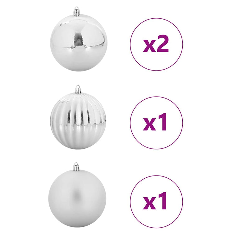 Vidaxl kerstbal set xxl 4 st zilver ø 20 cm kunststof