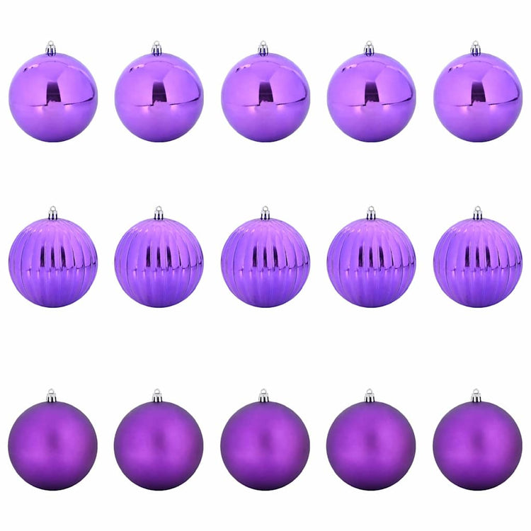 Vidaxl kerstbal set xl 15 pcs lila kunststof