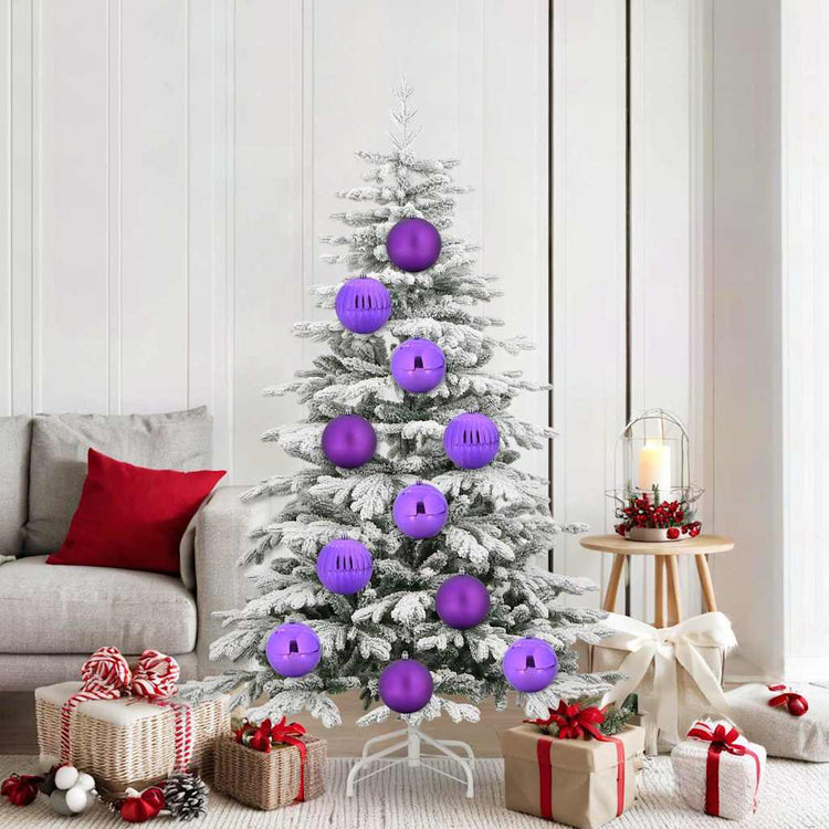 Vidaxl kerstbalset xl 9 pcs lila kunststof