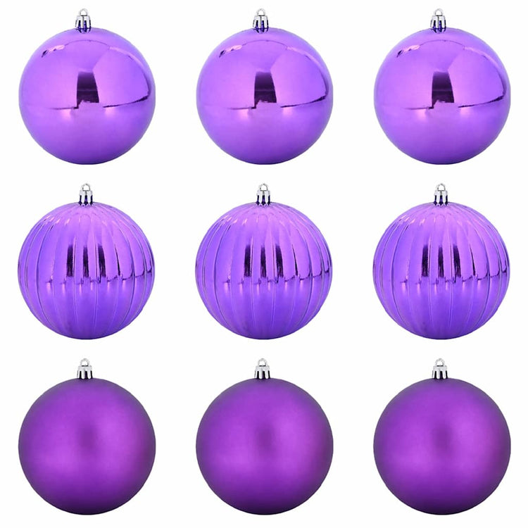 Vidaxl kerstbalset xl 9 pcs lila kunststof