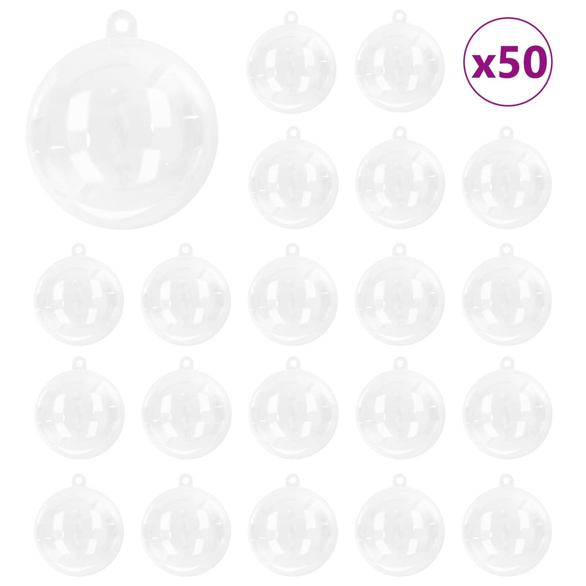 Vidaxl kerstbal set 50 pcs doorzichtig ø 5 cm