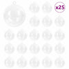 Vidaxl kerstbal set 25 pcs doorzichtig ø 10 cm