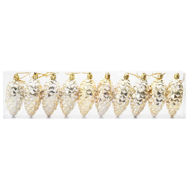 Vidaxl kerstdennenappeltje 40 st goud 4 x 9 cm kunststof
