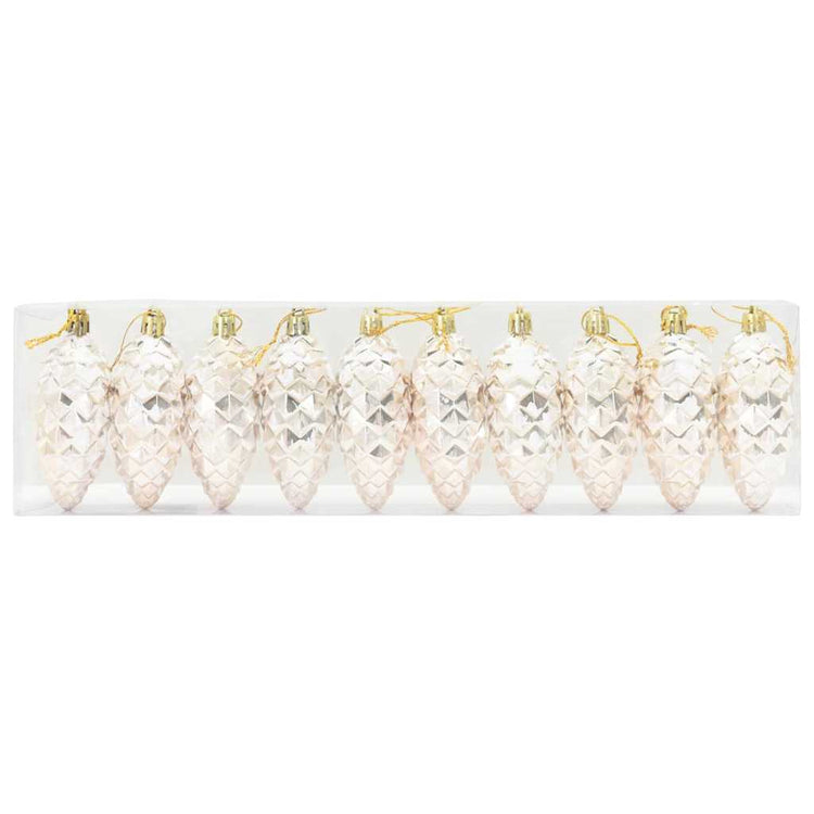 Vidaxl kerstdennenappeltje 40 st champagne 4 x 9 cm kunststof
