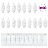 Vidaxl kerstboomdecoratie 40 st wit 4 x 9 cm kunststof - afbeelding 2